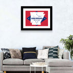 Patriotic Arkansas Map Wall Art