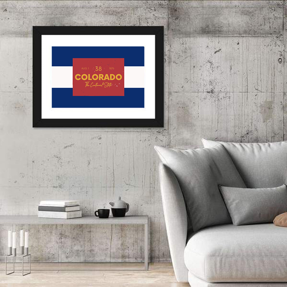 Colorado State Flag Map Wall Art