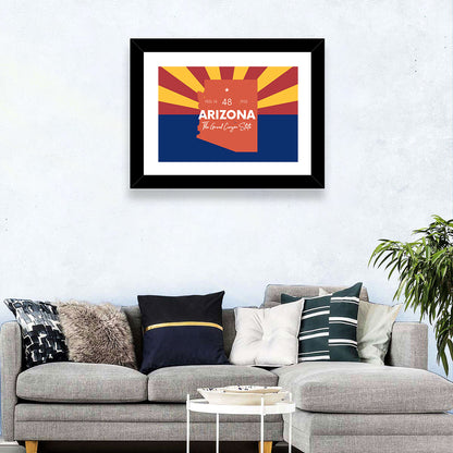 Arizona Sunburst Map Wall Art