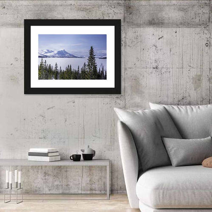 Scandinavian Mountain Range with Frozen Lake Wall Art
