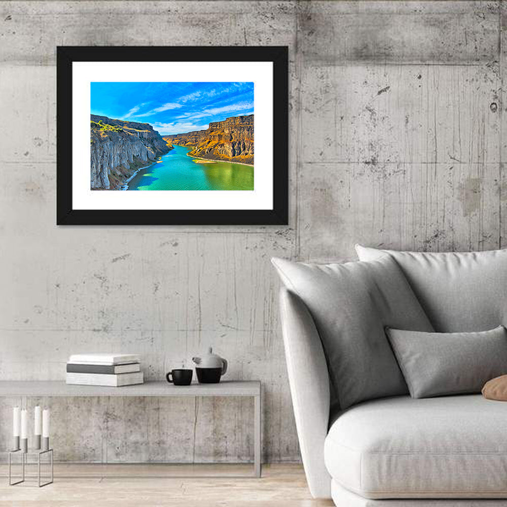 Snake River Canyon at Twin Falls Wall Art in a room, landscape