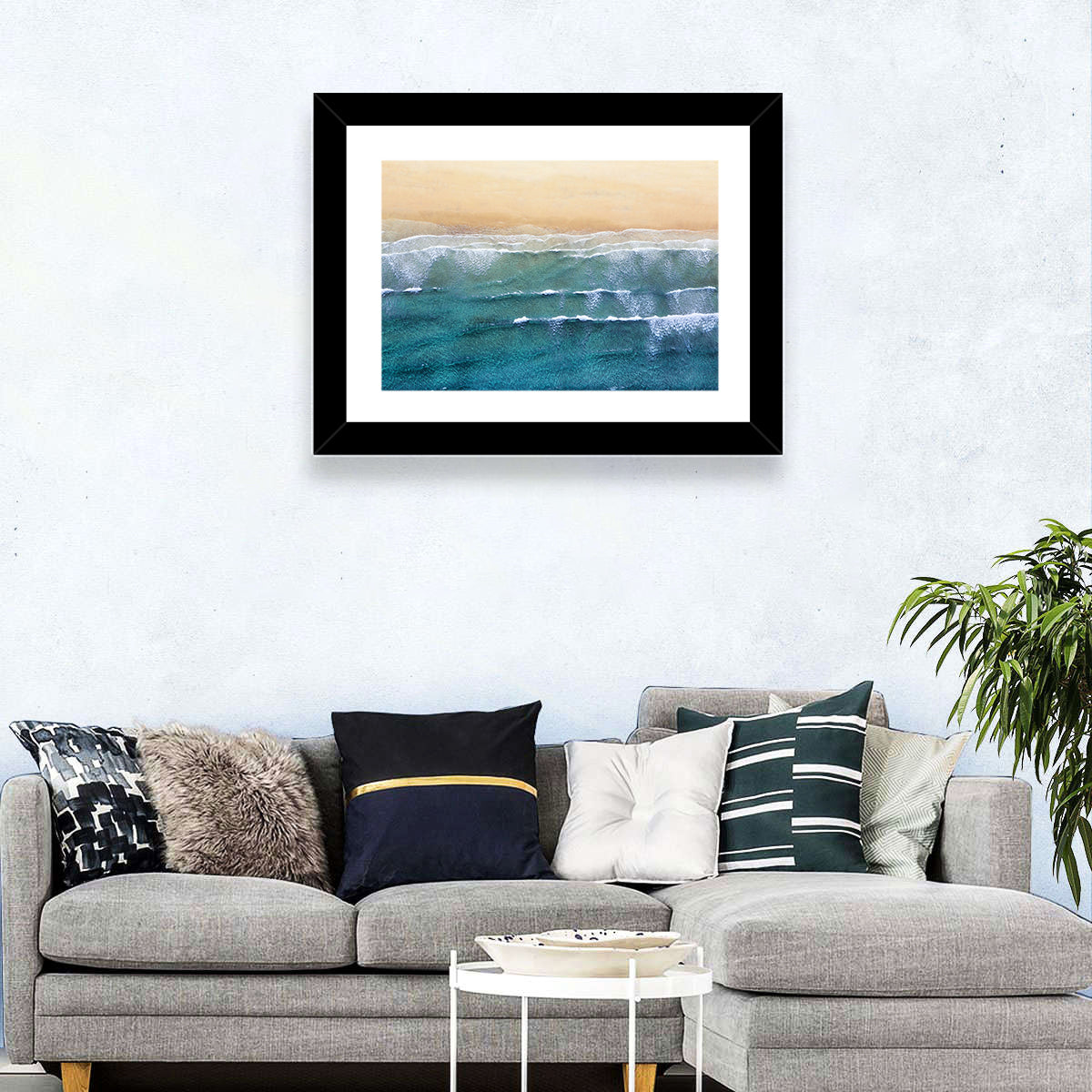 Calm Beachscape Aerial Wall Art