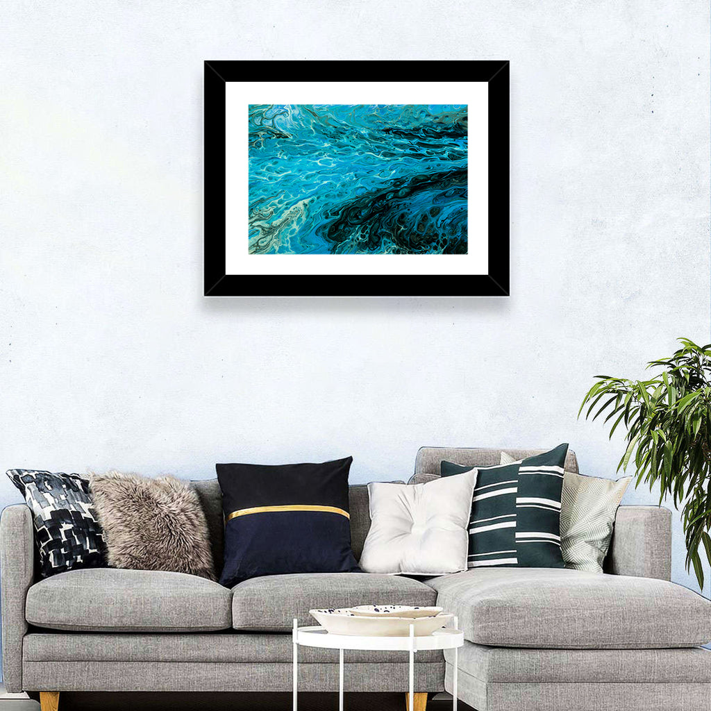 Liquid Marble Blue Abstract Wall Art