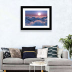 Sunset Above Snowy Mountains Wall Art
