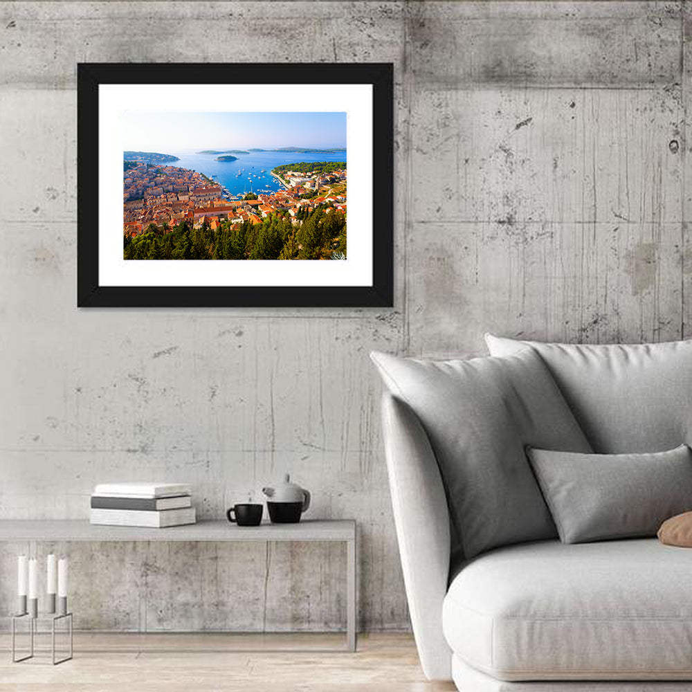 Hvar Harbor Aerial View Wall Art