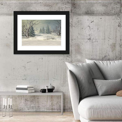 Snowy Forest with Frozen Pond Wall Art