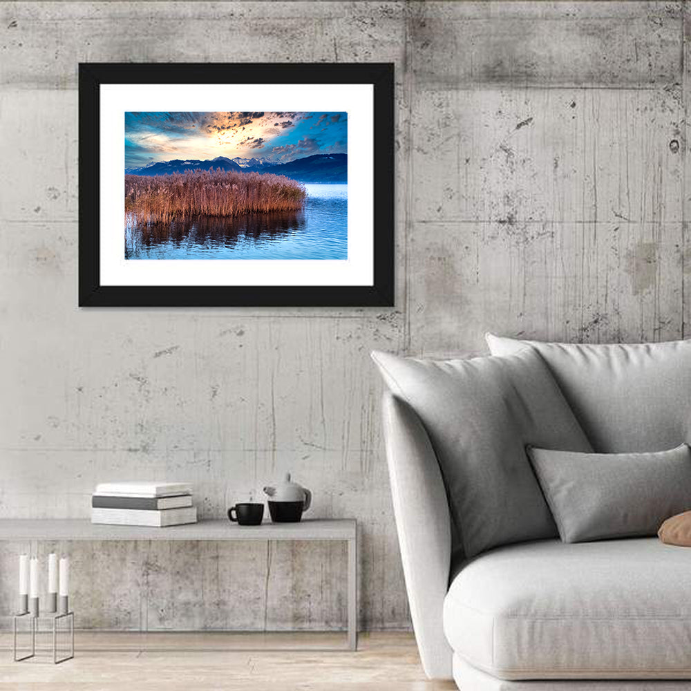 Lake Obersee Reeds at Dusk Wall Art