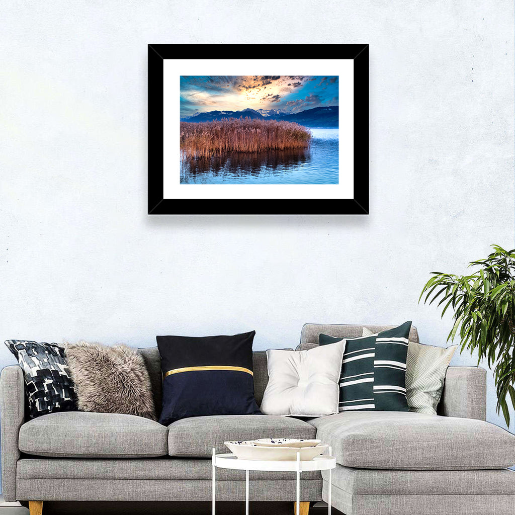 Lake Obersee Reeds at Dusk Wall Art