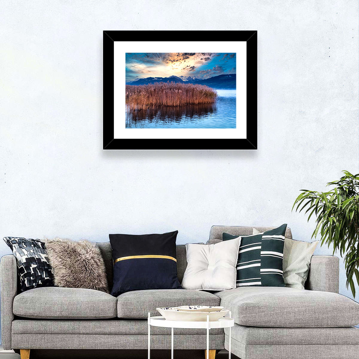 Lake Obersee Reeds at Dusk Wall Art