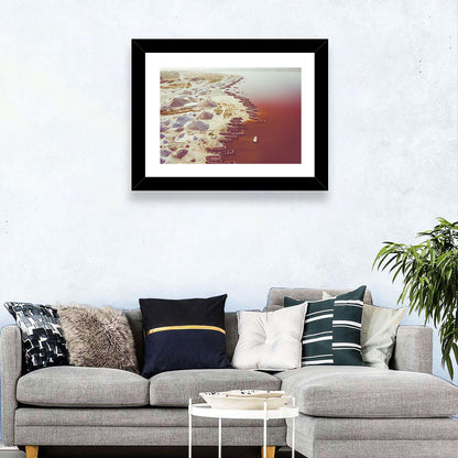 Lake Retba Shoreline Aerial Wall Art