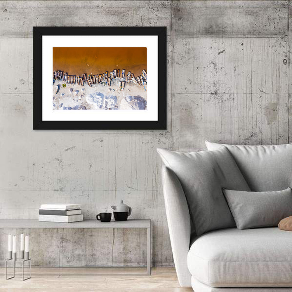 Lac Rose Boats Aerial View Wall Art