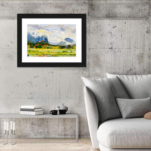 Watercolor Summer Landscape Wall Art