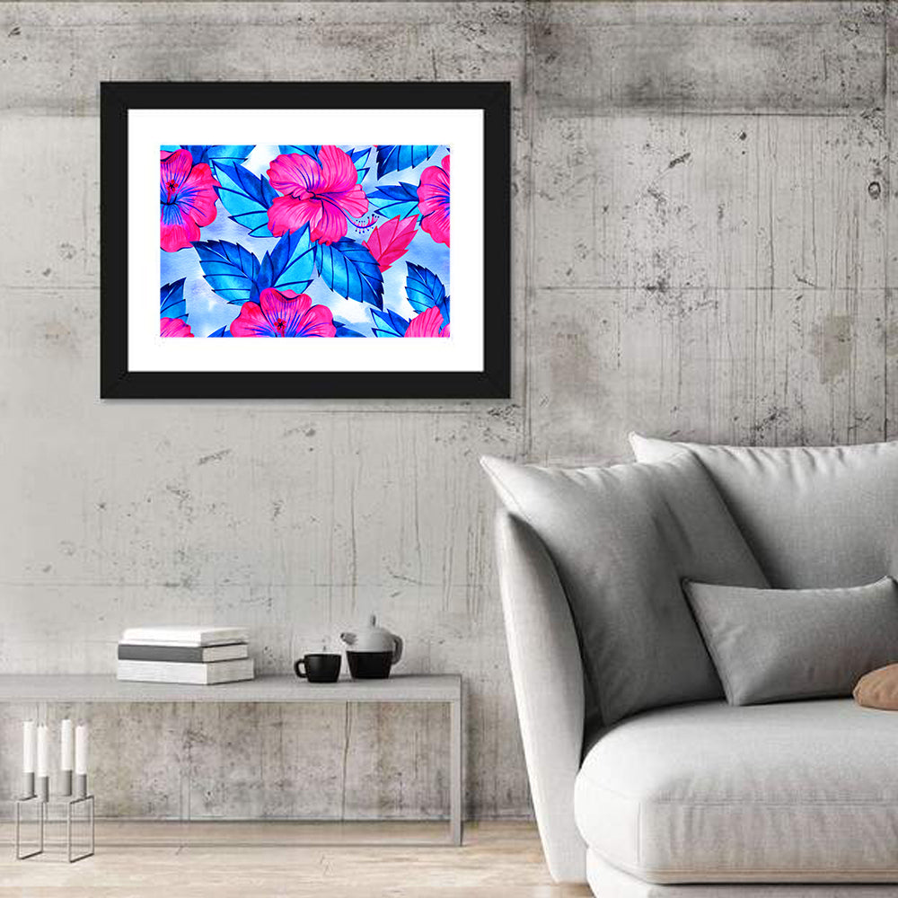 Tropical Hibiscus Pattern Wall Art