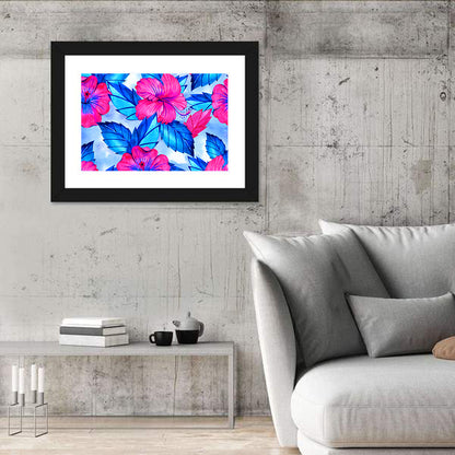 Hibiscus Floral Pattern Wall Art