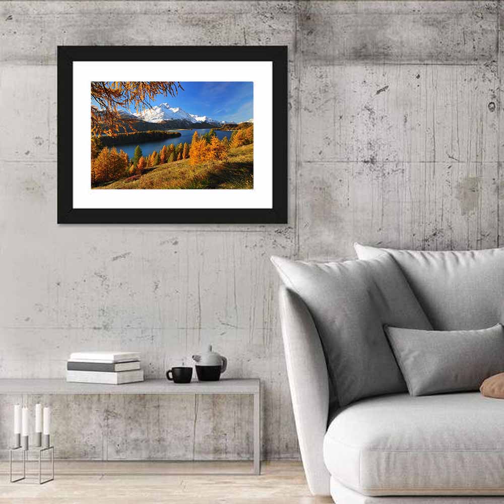 Swiss Alps from Silsersee Lake Wall Art