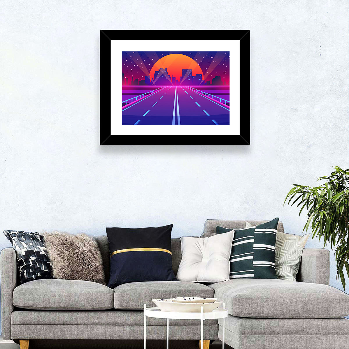 Dusk Highway Cityscape Wall Art