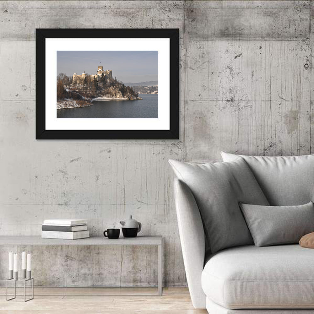 Niedzica Castle on Icy Lake Wall Art