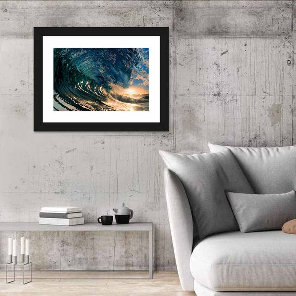 Sunset Barrel Wave Wall Art