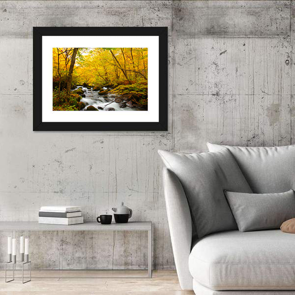 Oirase River Wall Art in a room, landscape
