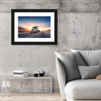 Semi Truck Highway Sunset Wall Art