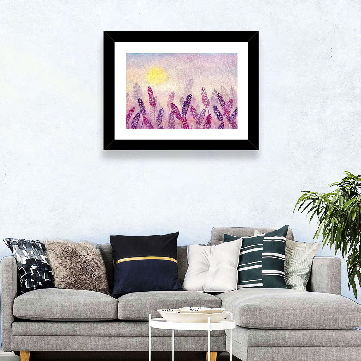 Sunlit Lavender Field Wall Art