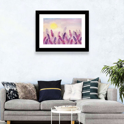 Sunlit Lavender Field Wall Art