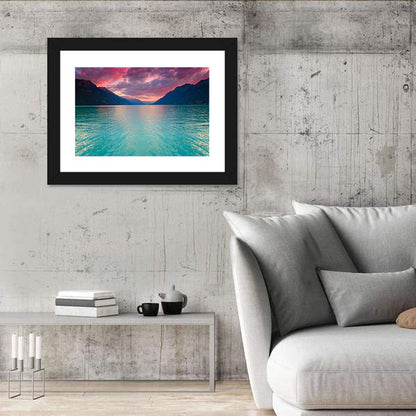 Lake Brienz Teal Sunset Wall Art