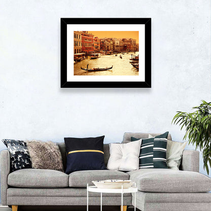 Grand Canal Gondola at Golden Hour Wall Art