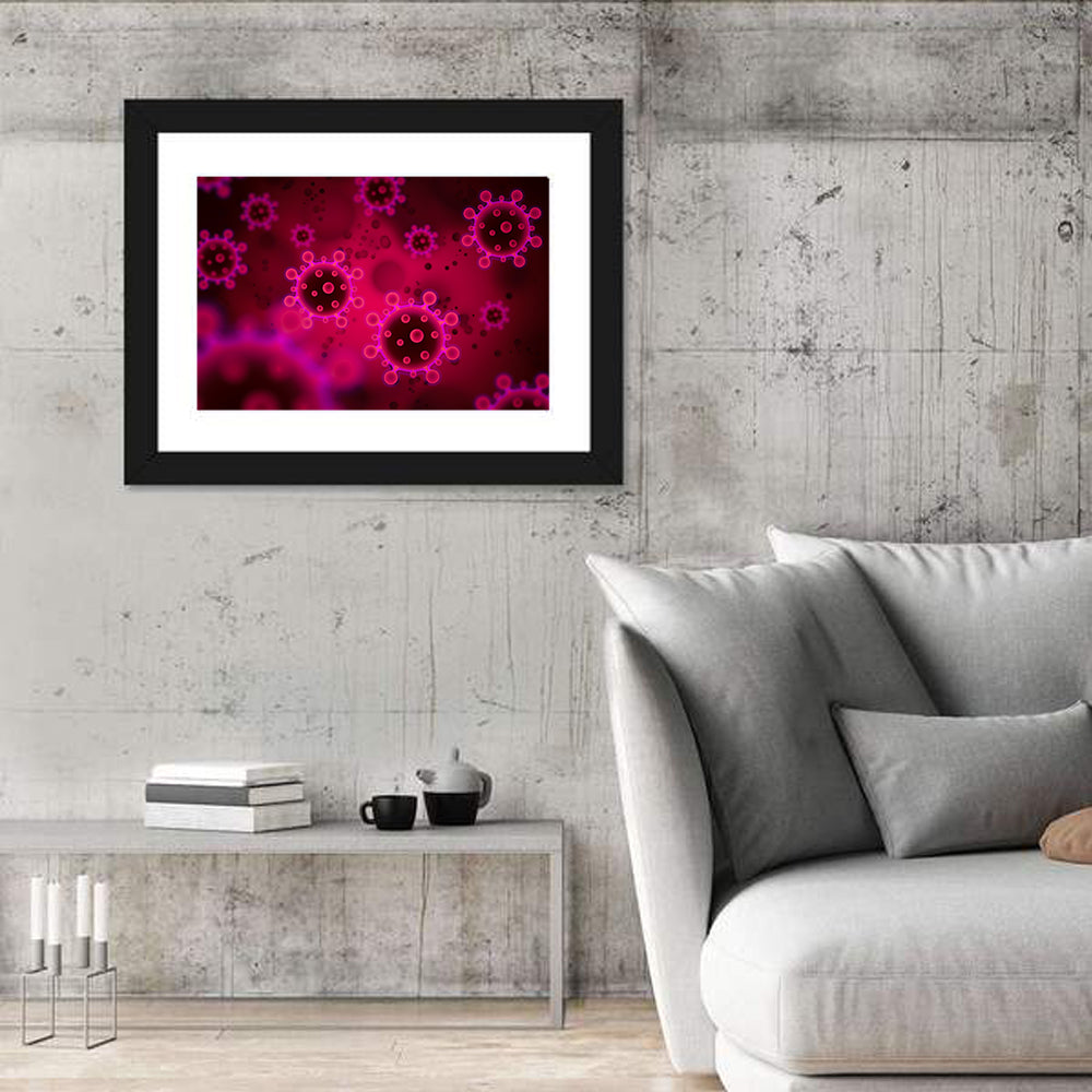 Microscopic Virus Particle Study Wall Art
