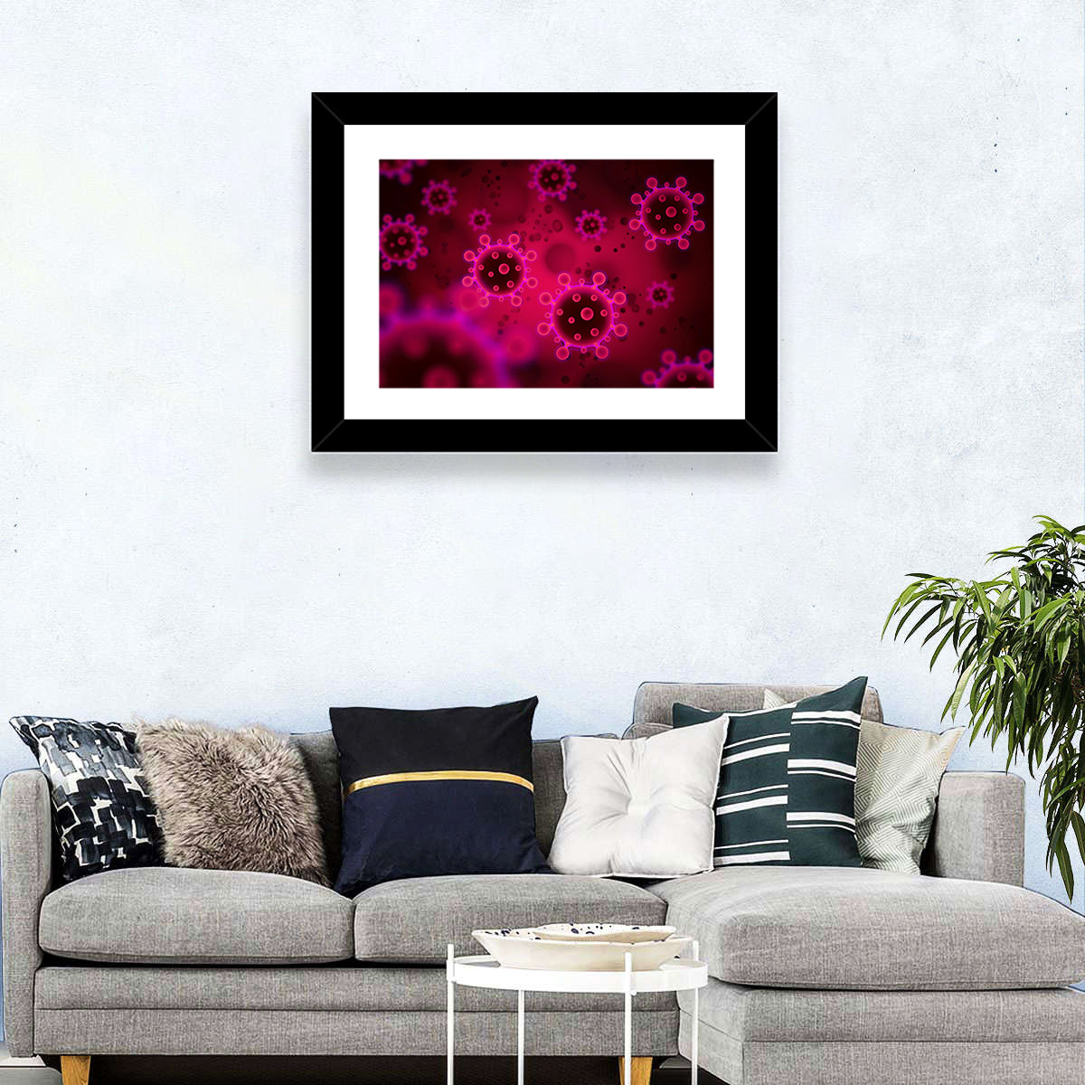 Microscopic Virus Particle Study Wall Art