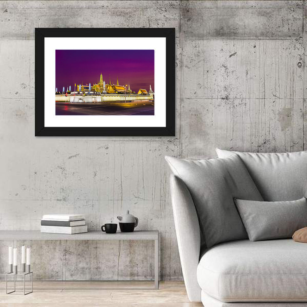 Emerald Buddha, Grand Palace Dusk Wall Art in a room, landscape