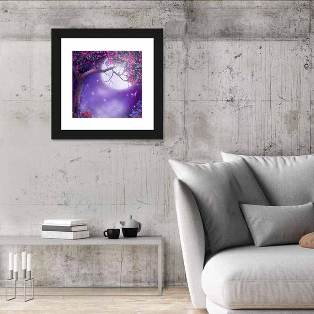 Moonlit Fantasy Rose Tree Wall Art