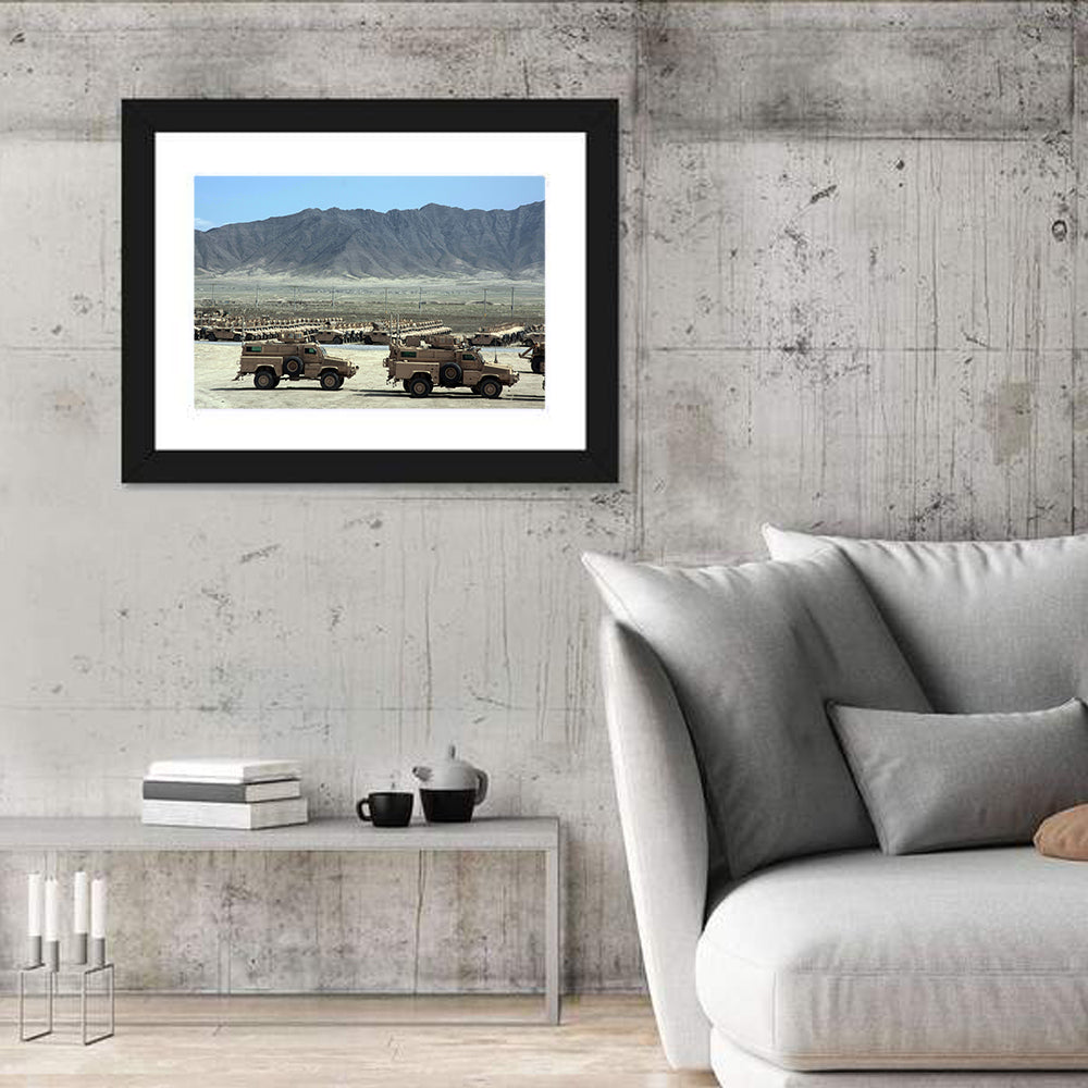 Mrap Vehicles in Desert Landscape Wall Art