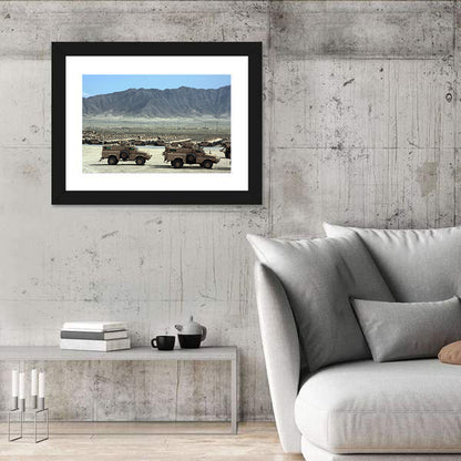 Mrap Vehicles in Desert Landscape Wall Art