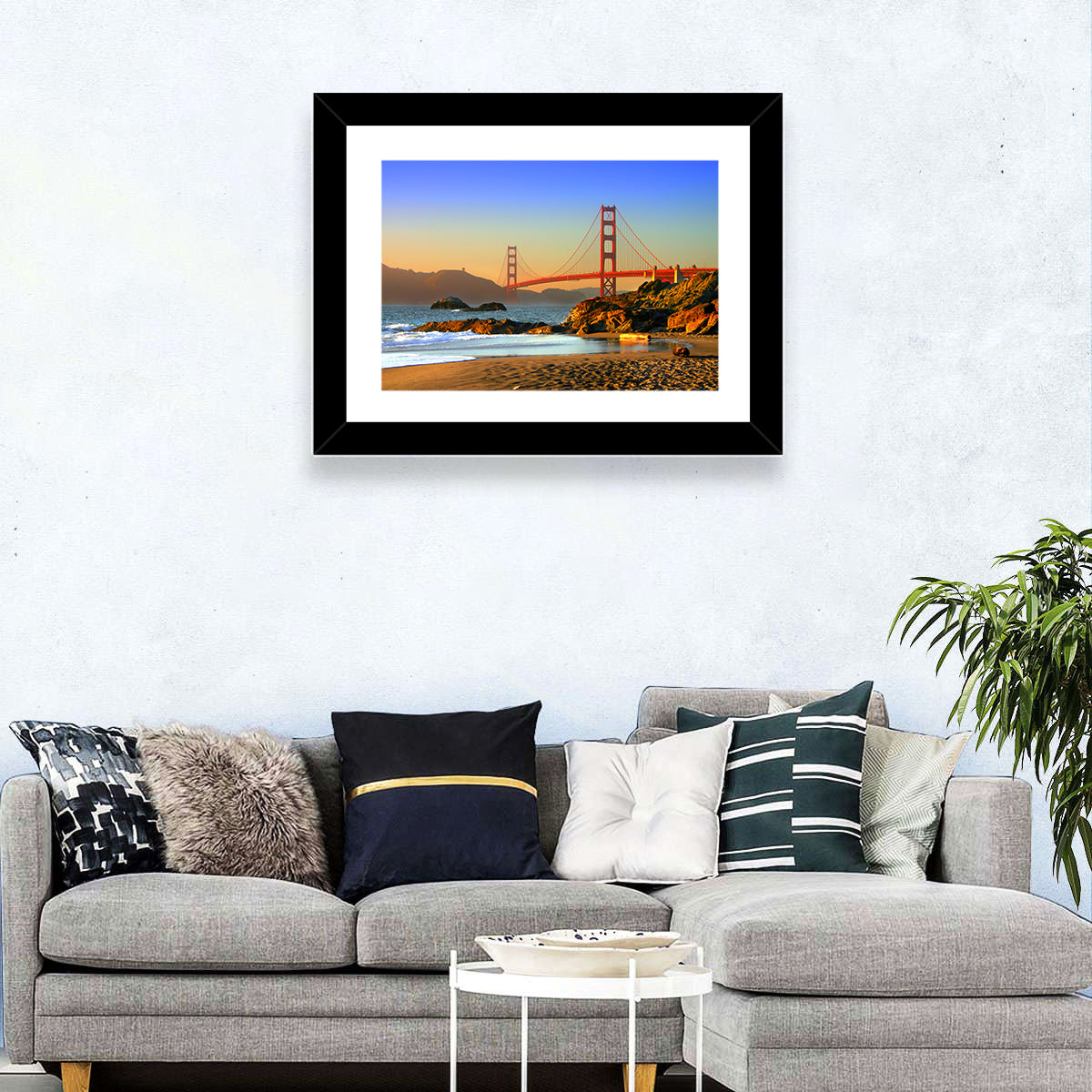 Golden Hour at the Golden Gate Bridge Wall Art