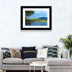 Lake George Boathouse in Autumn Wall Art