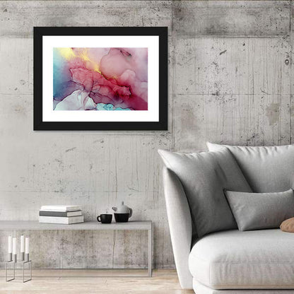 Pink and Gold Fluid Abstract Wall Art