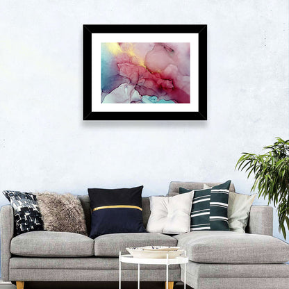 Pink and Gold Fluid Abstract Wall Art