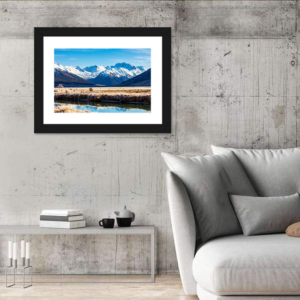 Canterbury Mountain Valley Wall Art in a room, landscape