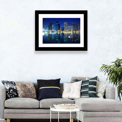 Benjakitti Park Night Skyline Wall Art