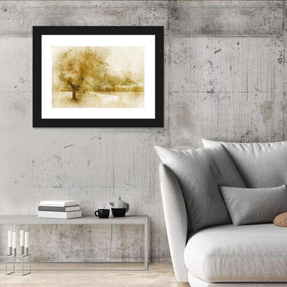Sepia Orchard Pathway Wall Art