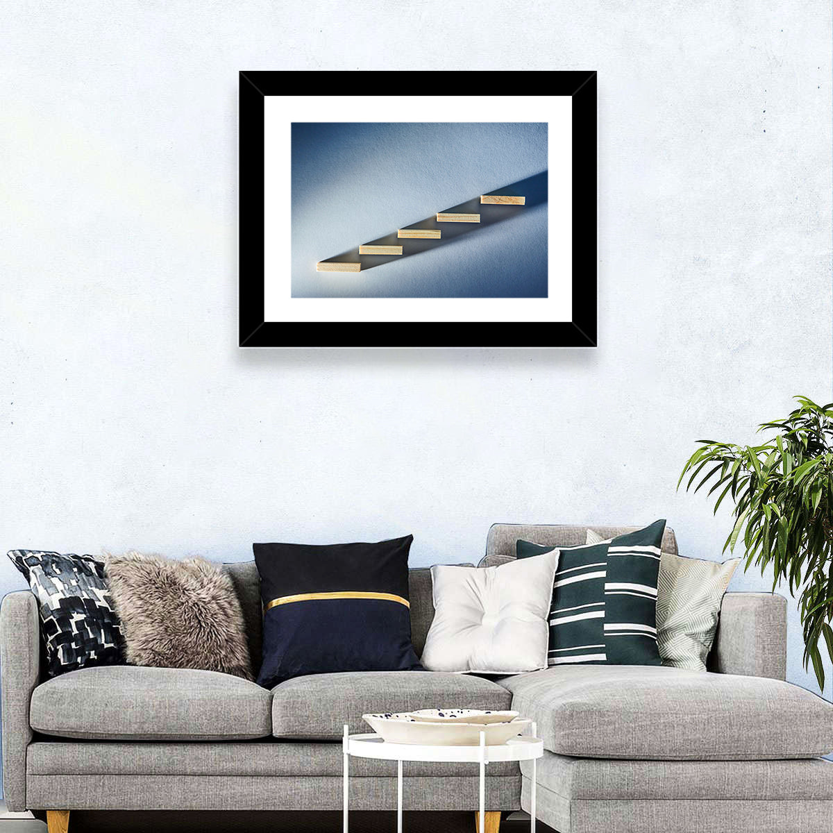 Five Wooden Steps Abstraction Wall Art