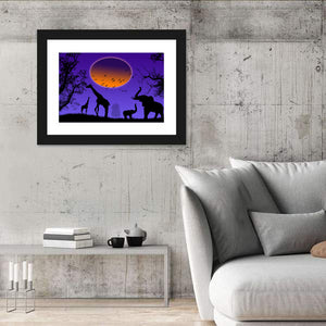 Wild Animals Silhouette Wall Art