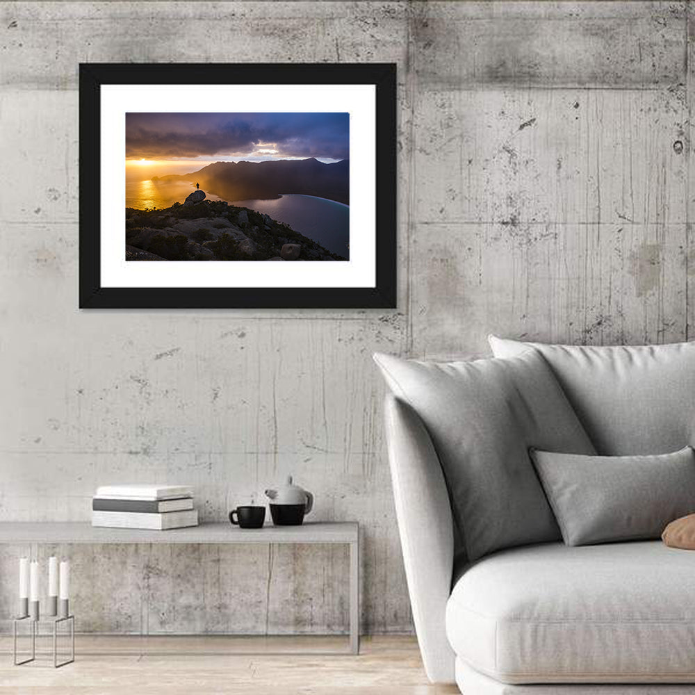 Wineglass Bay Sunset Wall Art in a room, landscape