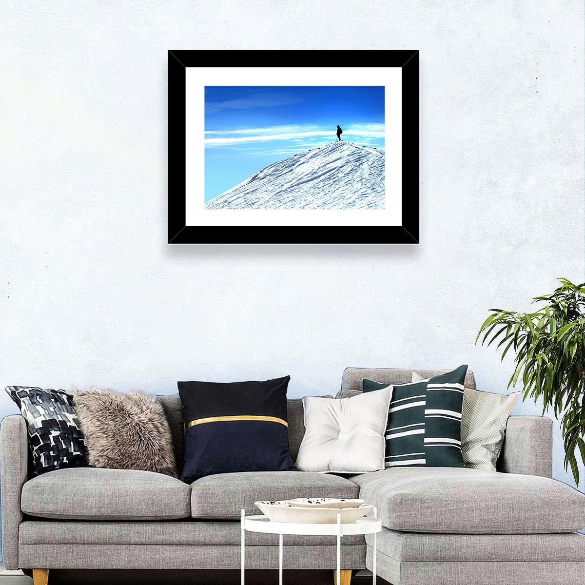 Mountaineer Summit Silhouette Wall Art
