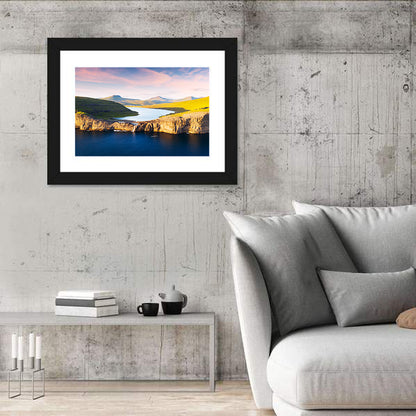 Sørvágsvatn Cliffs at Golden Hour Wall Art