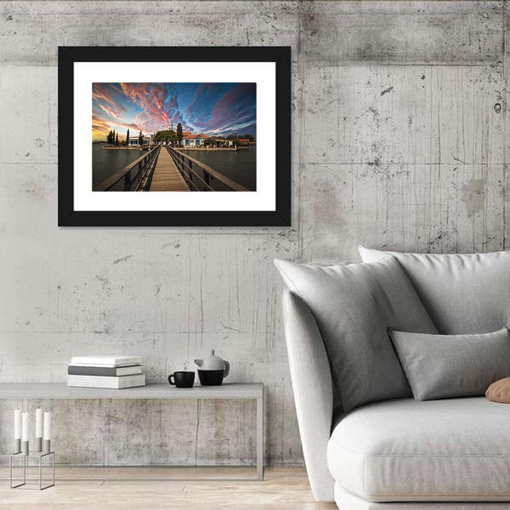 Agios Achilleios Monastery at Sunset Wall Art