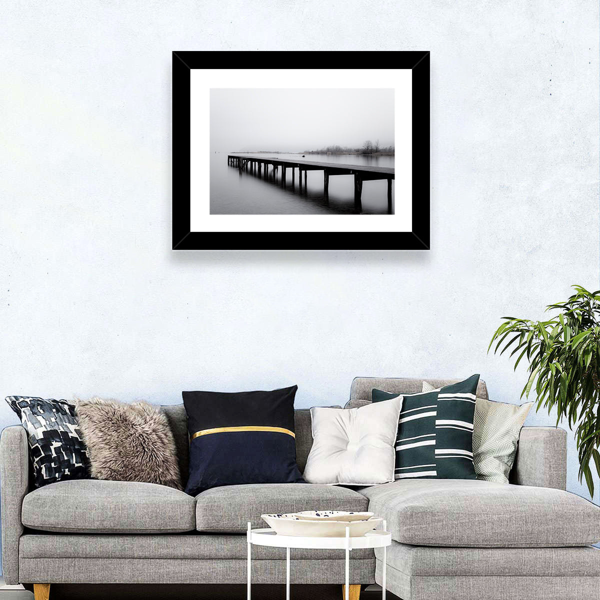 Misty Lake Jetty Wall Art