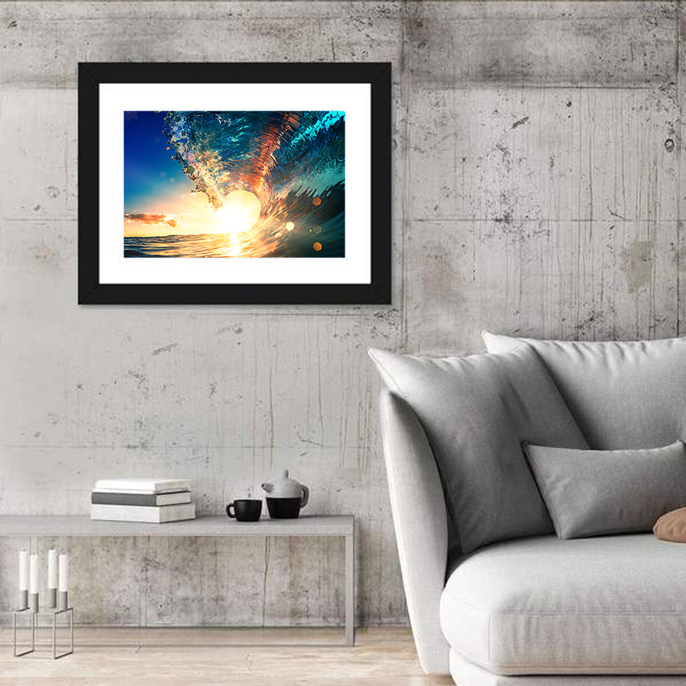 Sun Through a Breaking Wave Wall Art