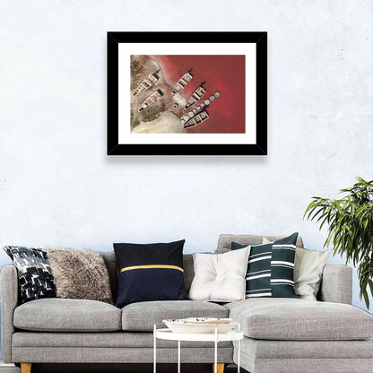Wooden Boats on Lake Retba Wall Art